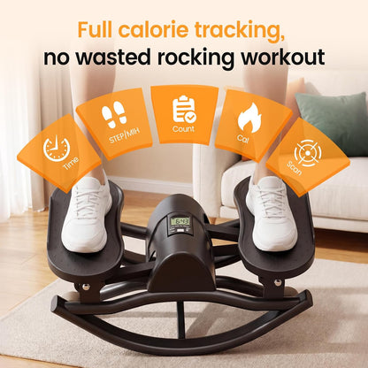 RELIFE REBUILD YOUR LIFE Rock Stepper Side to Side Rocking Fitness Stepper, Low-Impact Balance Board with Resistance Bands,Non-Slip Base for Full Body Workout, Fitness Machine Equipment at Home