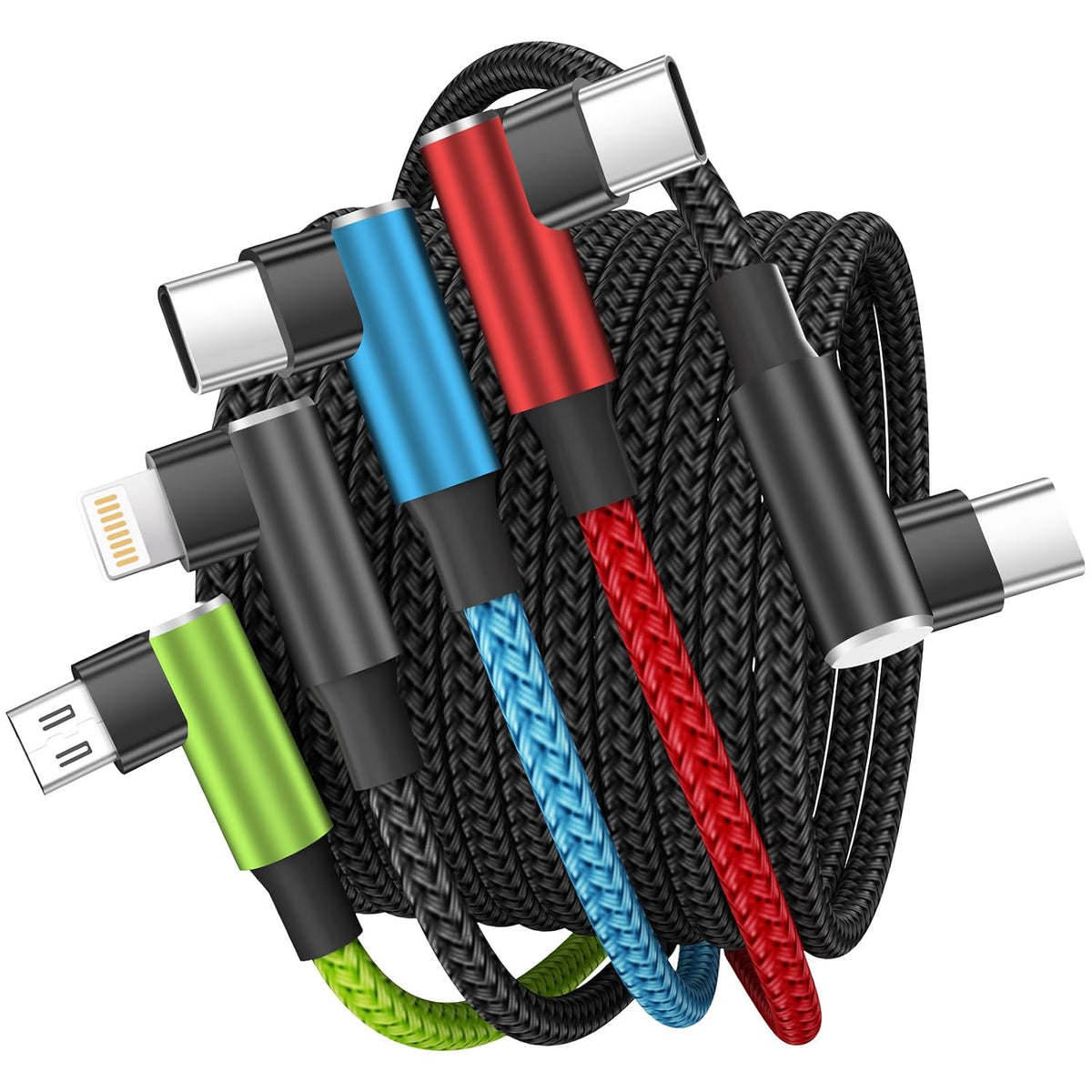 4 in 1 Multi Charging Cable, 5FT Charging Cords for Multiple Devices