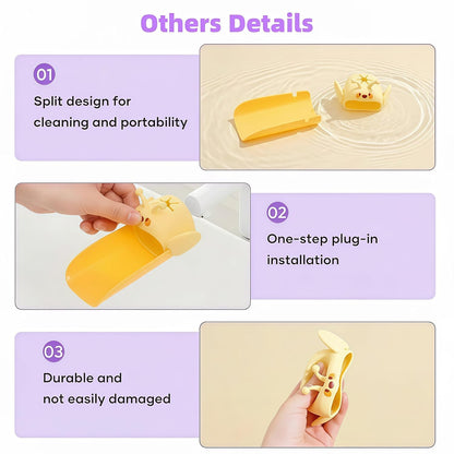 2 Pack Faucet Extender for Toddlers, Silicone Faucet Extender, Easy Install Faucet Sink Spout Extender for Kids, Hand Washing Fits Standard and Gooseneck (Purple & Yellow)