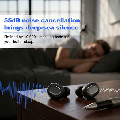 Ultra Soft Ear Plugs - 55dB (SNR) Noise Reduction Hearing Protection - Reusable Earplugs Flexible Comfortable Fit for Noise Sensitivity, Sleep, Work, Study, Airplane, Concerts & Festivals (Black)