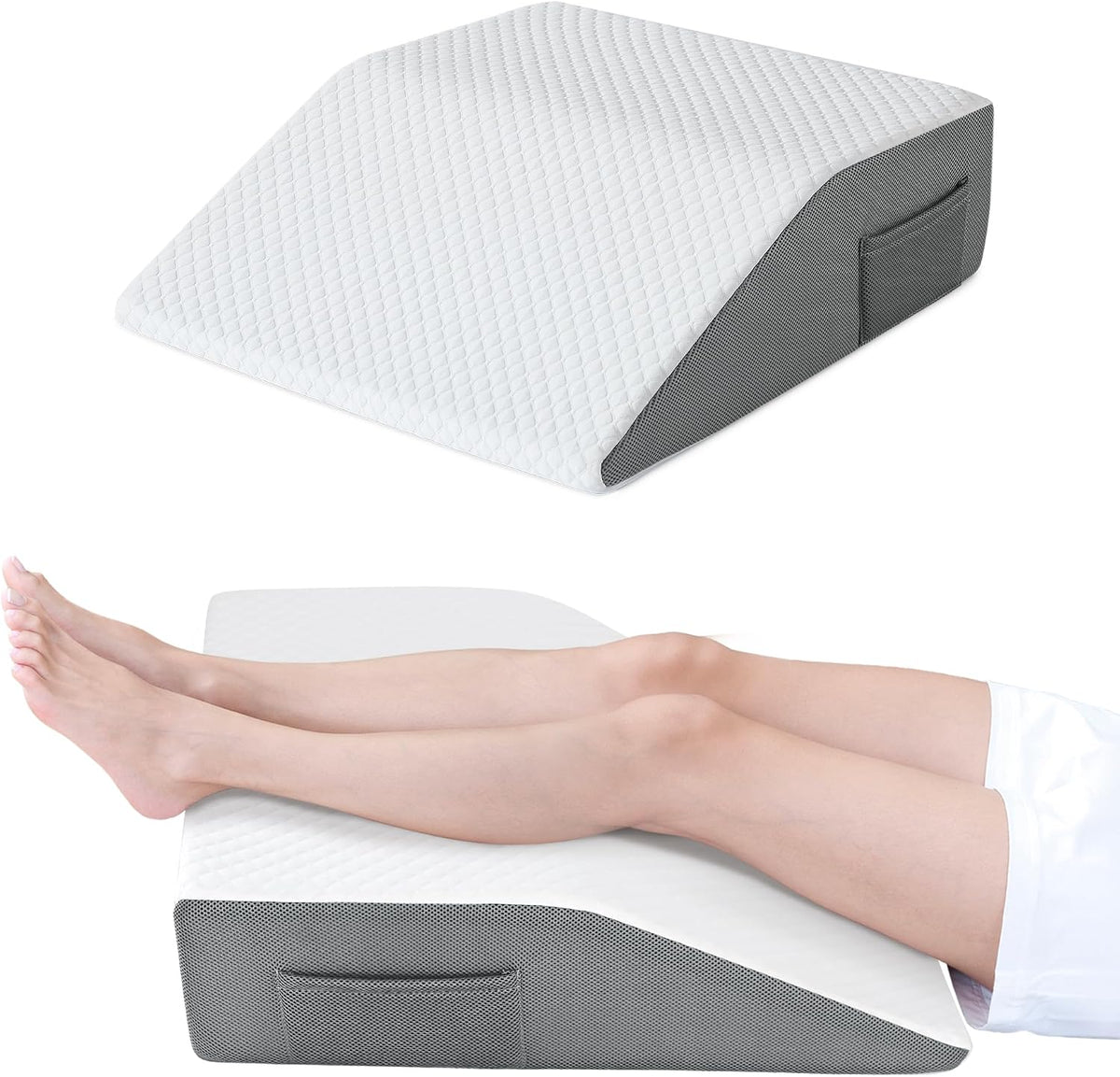 Cozymaker 7.5-inch Bed Wedge Pillow for Sleeping Back Support Pain Relief