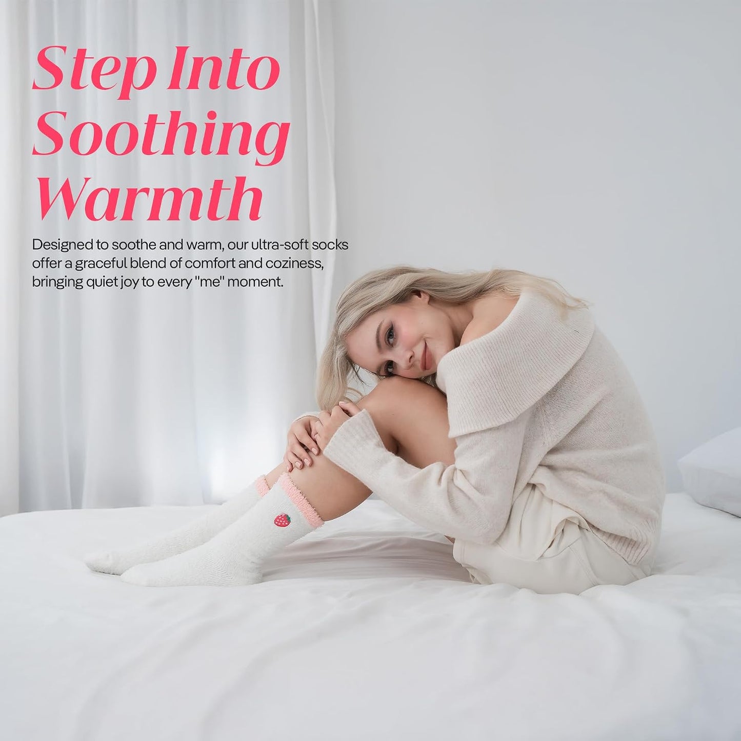 COOLMATE Fuzzy Socks for Women Gift Box – Cozy Soft Cloud Socks for Spa Home, Mother’s Day Gifts for Mom Grandma