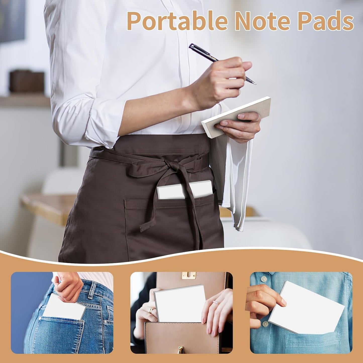 Note Pads 4x6 Inch, 6 Pack Blank Scratch Pads, 50 Sheets Per Memo Pad for Writing, White Pad of Paper Suit for Home, Office and School, Tear off Notepad, Small Server Notebook