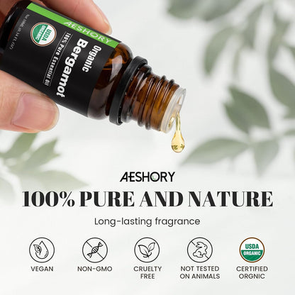 Organic Essential Oils Gift Set, Top 10x10ML-100% Pure Natural Aromatherapy for Diffusers, Humidifiers, Candle Making, Peppermint, Tea Tree, Lavender, Frankincense, Lemongrass, Eucalyptus & More