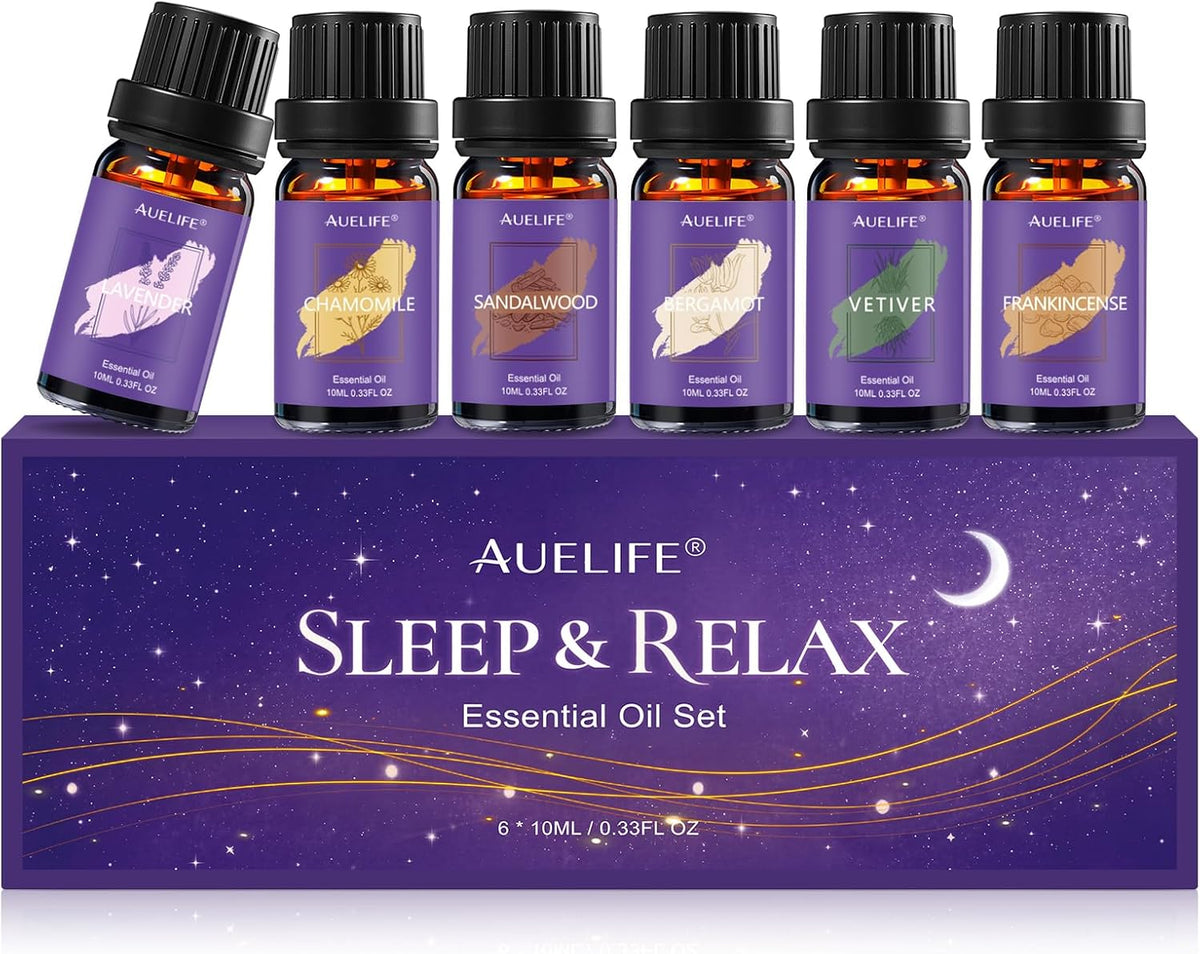 Auelife Men Essential Oils Set for Diffusers for Home, 6x10ml Scented Oil