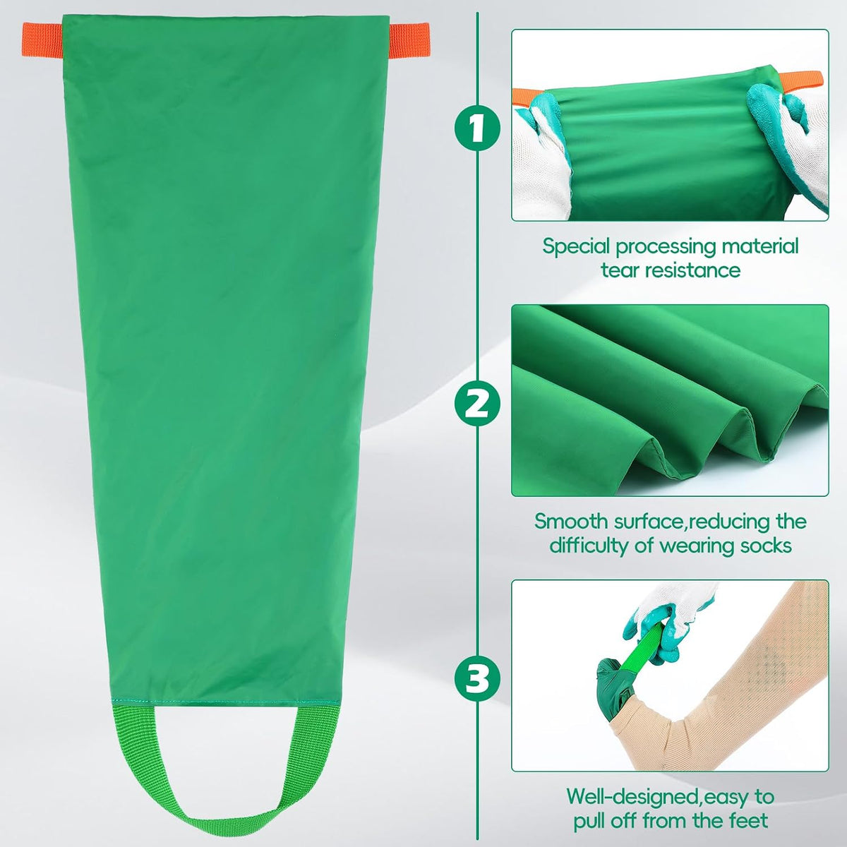 Vicenpal 2pcs Easy Slide Compression Stocking Aid Device with Donning Glove