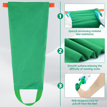 Vicenpal 2pcs Easy Slide Compression Stocking Aid Device with Donning Glove