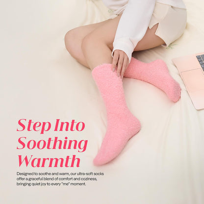 COOLMATE Fuzzy Socks for Women Gift Box – Cozy Soft Cloud Socks for Spa Home, Mother’s Day Gifts for Mom Grandma