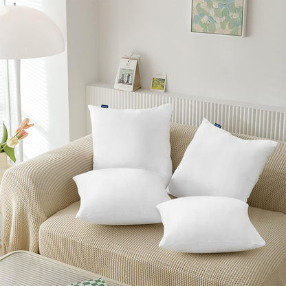 Waterproof Pillow Case Protector with Zipper 4 Pack Standard Size 20 x 26 inch White Pillow Protectors Feather Proof Pillow Covers Encasement Pillow Case