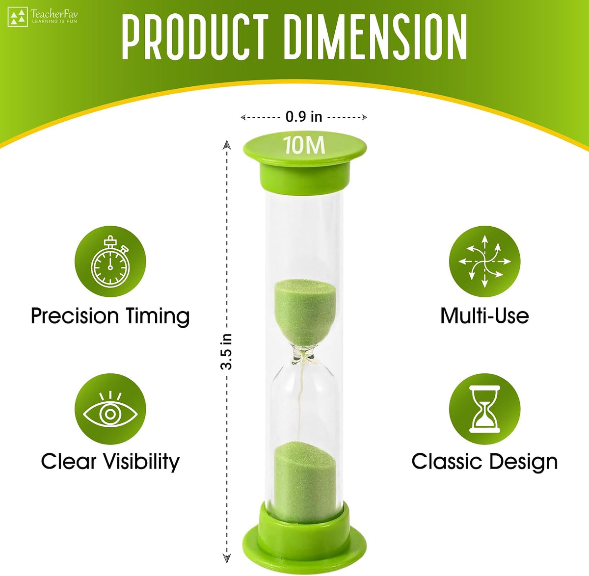 Sand Timer for Kids Set of 3 Small Colorful Hourglass Acrylic Covered Clock 1Min 2Min 5Min for Classroom, Home & Kids Room