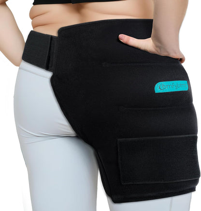 Comfytemp Hip Ice Pack Wrap for Sciatica Pain Relief, Hip Replacement Kit After Surgery, Reusable Gel Ice Pack for Injuries, Hot Cold Compress Recovery Items Physical Therapy for Men Women (L/XL/2XL)