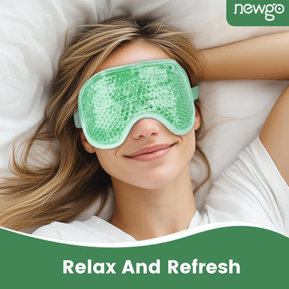 NEWGO Cooling Eye Mask for Puffy Eyes, Cold Eye Mask Eye Ice Pack for After Eyes Surgery, Tension Stress Relief, Itchy Eyes, Headaches, Dark Circles - Blue