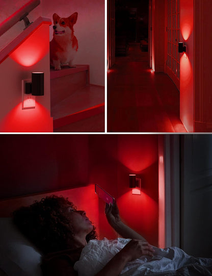 L LOHAS LED Night Light, Amber Nightlight, Dimmable Night Light, Light Sensor, Yellow Nightlight, 0-100LM, Sleep Light for Kids, Soft & Warm Light for Bedroom, Bathroom, 2 Pack