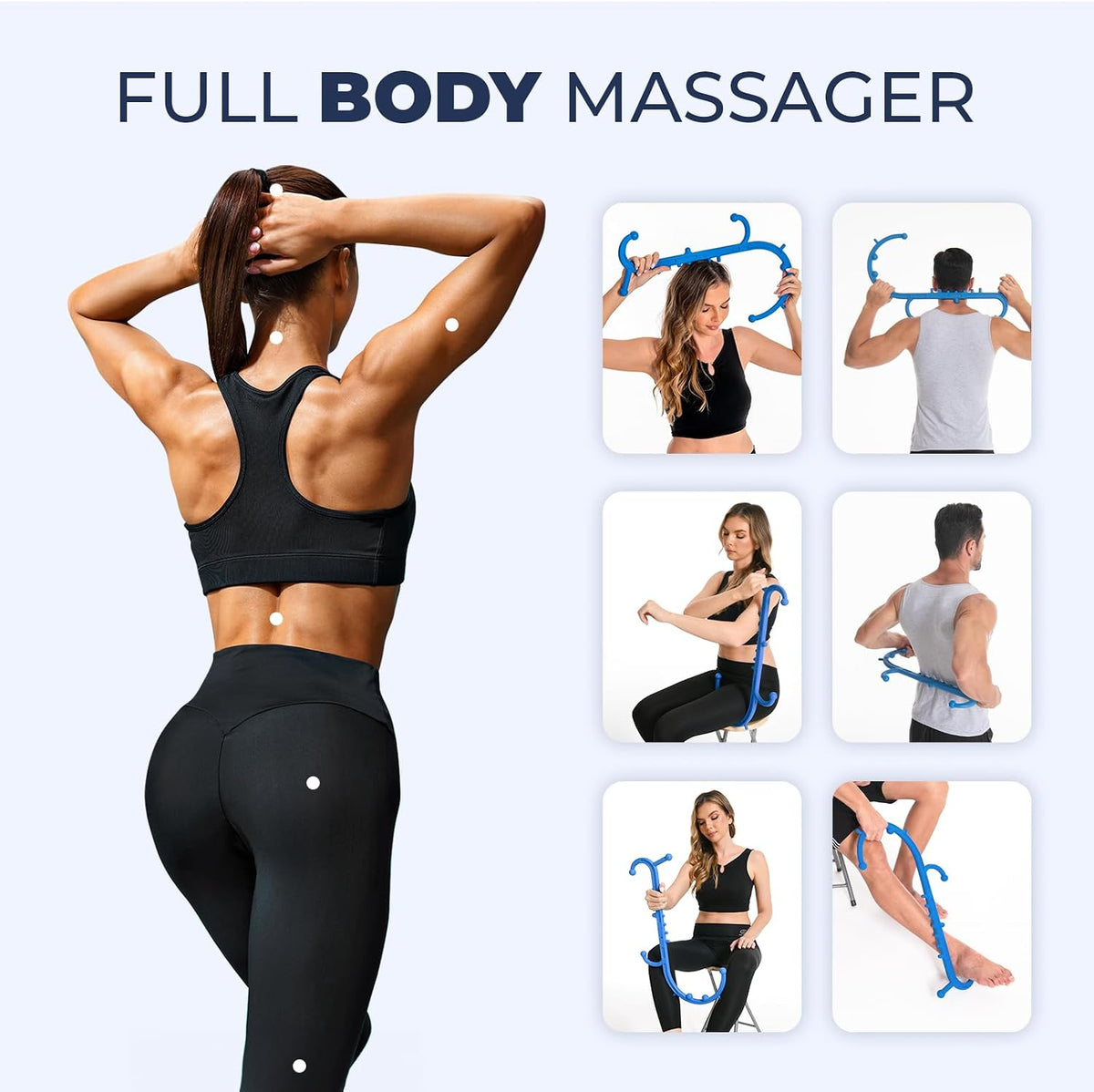 Ranarose Deep Tissue Back & Neck Massager for Body Muscle Pain Relief