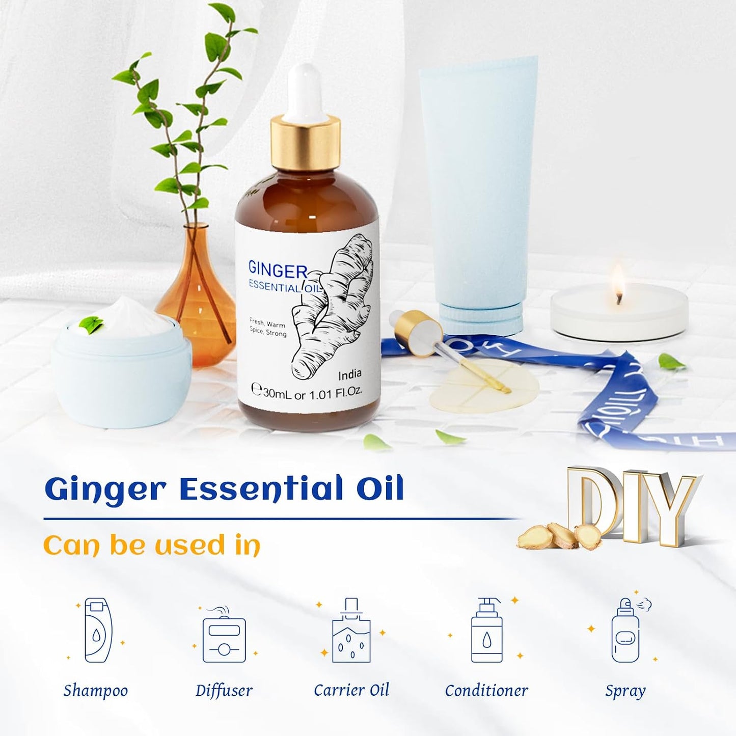 HIQILI Lavender Essential Oil for Diffuser, Aromatherapy & Air Freshening