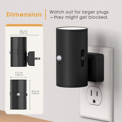 Briignite Night Lights Plug into Wall, Modern LED Night Light Plug in, Dusk to Dawn Sensor,Amber Night Light 0-100LM Adjustable Brightness, Dimmable NightLight for Hallway, Bedroom, Stairway, 2 Pack
