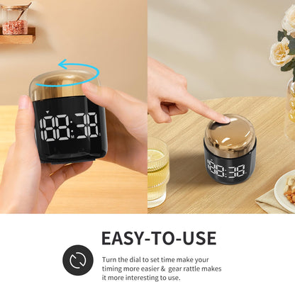 Kitchen Timer, 360 Rotate, Countup/Countdown, LED, Volume
