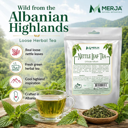 Merja Herbs Nettle Leaf Tea - Bone Wellness & Pain Relief - Natural Caffeine Free - Loose Tea - 100% Natural & Premium Quality 50gr 1.8 oz