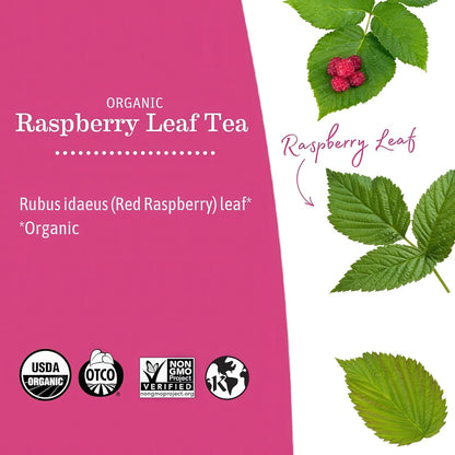 Earth Mama Organic Red Raspberry Leaf Tea | Labor Prep & Menstrual Support Herbal Tea, Pregnancy & Postpartum Care Recovery | 32 Teabags | Caffeine Free & Non-GMO