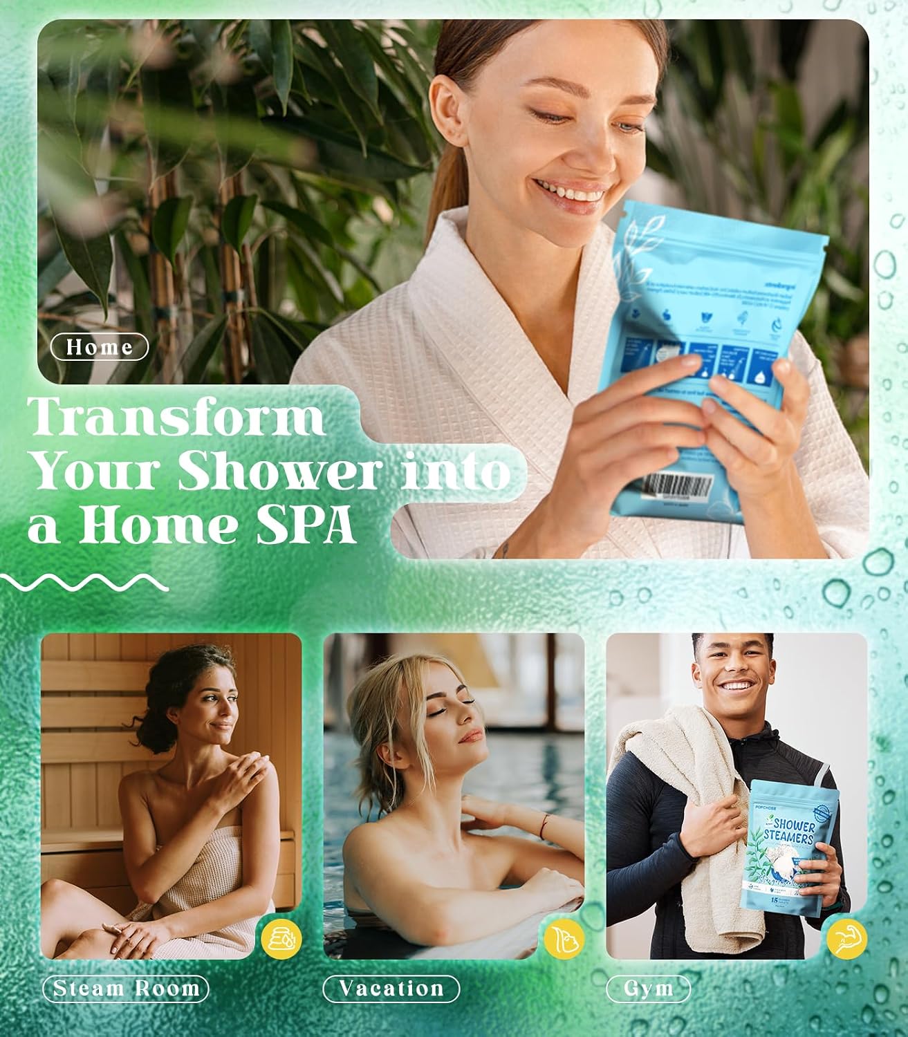 POPCHOSE Shower Steamers Aromatherapy 16 Pack, Valentines Day Gifts for Women & Men, Eucalyptus for Shower with Natural Essential Oils- Quick Relief Nasal Congestion, Home SPA & Self Care Relaxation