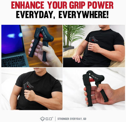 GD Grip Strength Trainer (Premium Adjustable Grip Strengthener for Forearm Training) Wrist and Forearm Strengthener