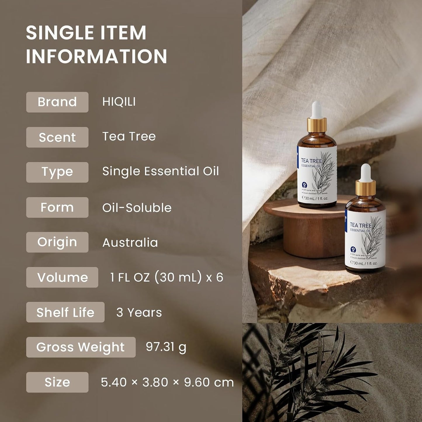 HIQILI Lavender Essential Oil for Diffuser, Aromatherapy & Air Freshening | Relaxing Aroma for Sleep, Ideal for Massage, DIY Candle Soap, Laundry & Home Cleaning Freshener - 30mL / 1.01 fl oz