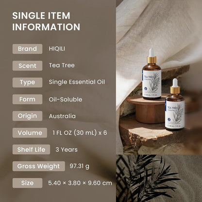 HIQILI Lavender Essential Oil for Diffuser, Aromatherapy & Air Freshening | Relaxing Aroma for Sleep, Ideal for Massage, DIY Candle Soap, Laundry & Home Cleaning Freshener - 30mL / 1.01 fl oz