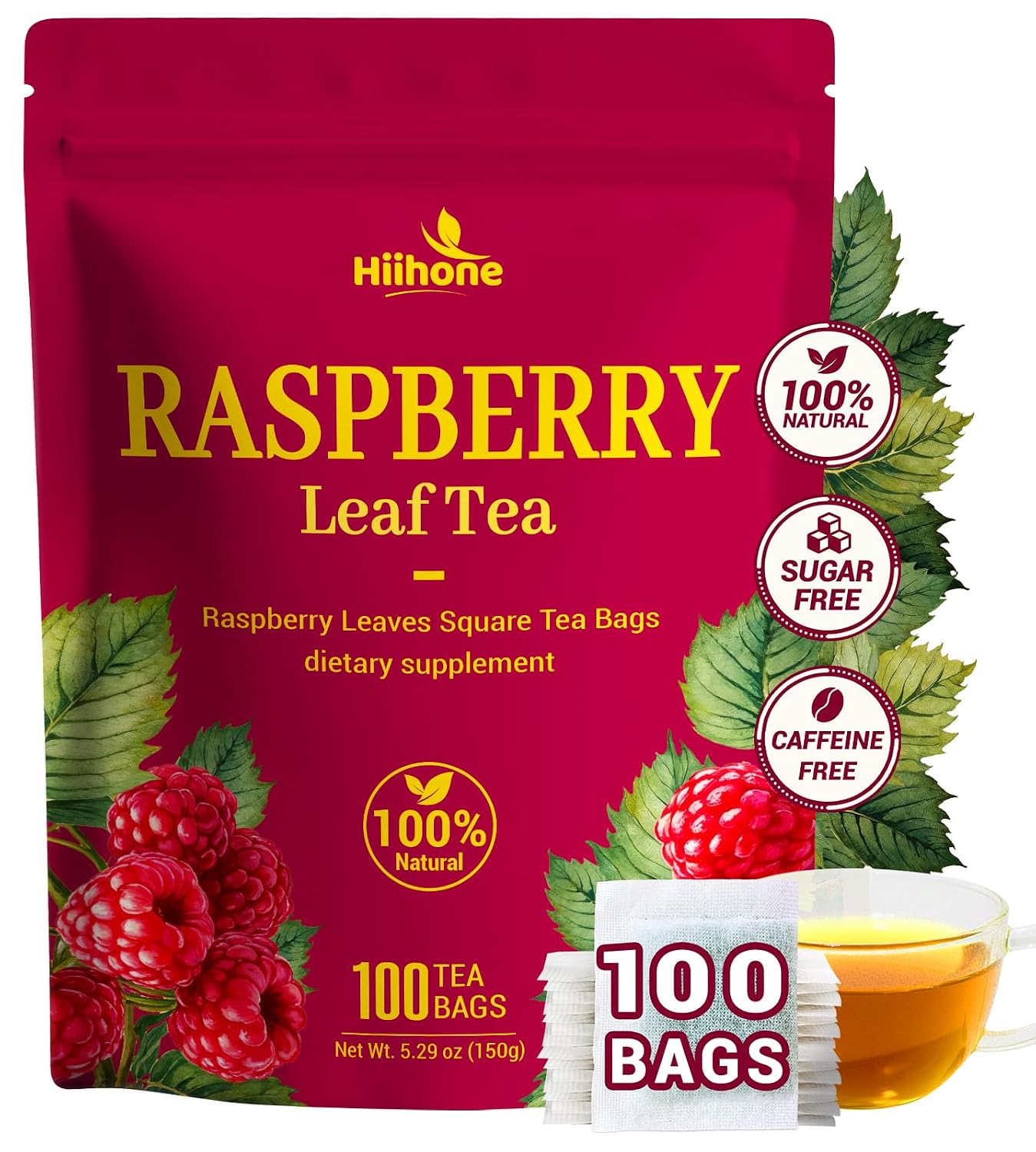 Chamomile Tea Bags, Chamomile Flower Herbal Tea - Sugar-Free, Caffeine-Free, 50 Teabags