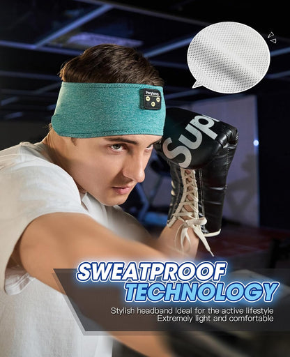 Perytong Sleep Headphones Wireless, Bluetooth Sports Headband Headphones with Ultra-Thin HD Stereo Speakers Perfect for Sleeping,Workout,Jogging,Yoga,Insomnia, Air Travel, Meditation (Grey)