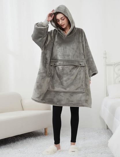 KFUBUO Wearable Blanket Hoodie for Adults Sherpa All Patterns Cat Oversized Sweatshirt Blanket with Pockets for Women