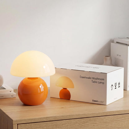 Dawnwake Mushroom Lamp Table Lamp for Bedroom,Desk Bedside Small Lamps for Living Room Night Stands,Mushroom Decor Cute Mini Modern Mid Century Lamps,Unique Aesthetic Home Living Room Decor(White)