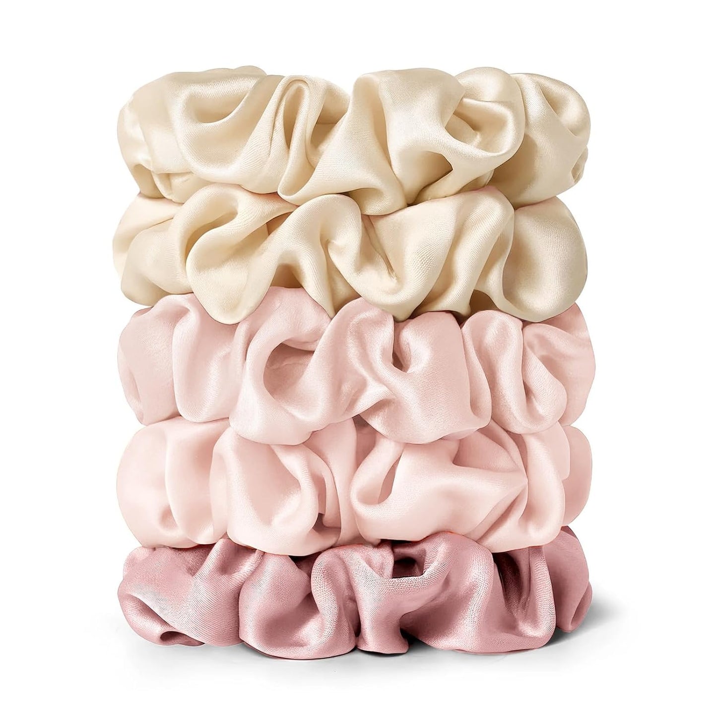 LILYSILK Silk Hair Scrunchies / Ties for Frizz & Breakage Prevention, 100% Mulberry, No Damage, Elastic ponytail Holders, 1Pc, Coffee - Colors A