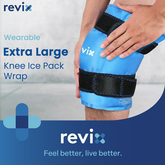 REVIX Extra Large Knee Ice Pack Wrap, Gel Cold Compress Around Entire Knee