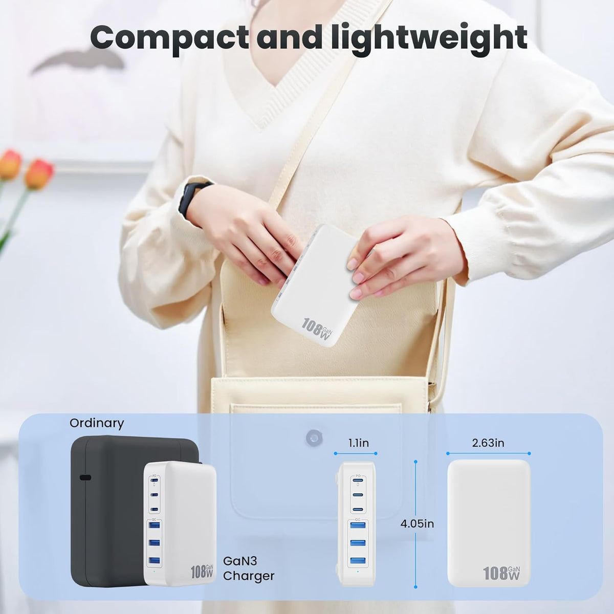 USB C Charger 200W USB C Charger Block,Upgraded GaN III 8-Port Fast Charging Station Hub,PD 65W Laptop Charging Adapter Compatible with MacBook Pro/Air,DELL,Steam Deck,iPhone 16/15/14,Galaxy S23/22
