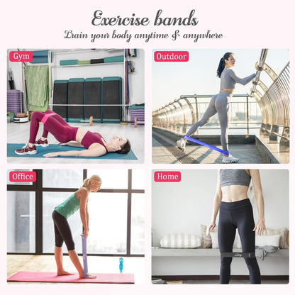 VEICK Resistance Loop Bands Set of 5, Exercise Bands with 5 Resistance Levels, Stackable Workout Bands for Strength Training, Pilates, Fitness Gear for Men Women Home Gym Office Travel