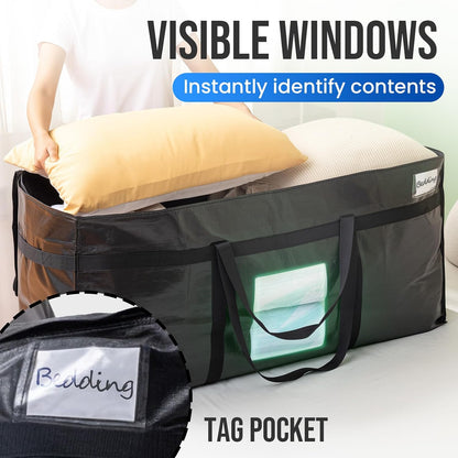 TAILI 69 Gallon Extra Large Storage Bags with Visible Window,Blue