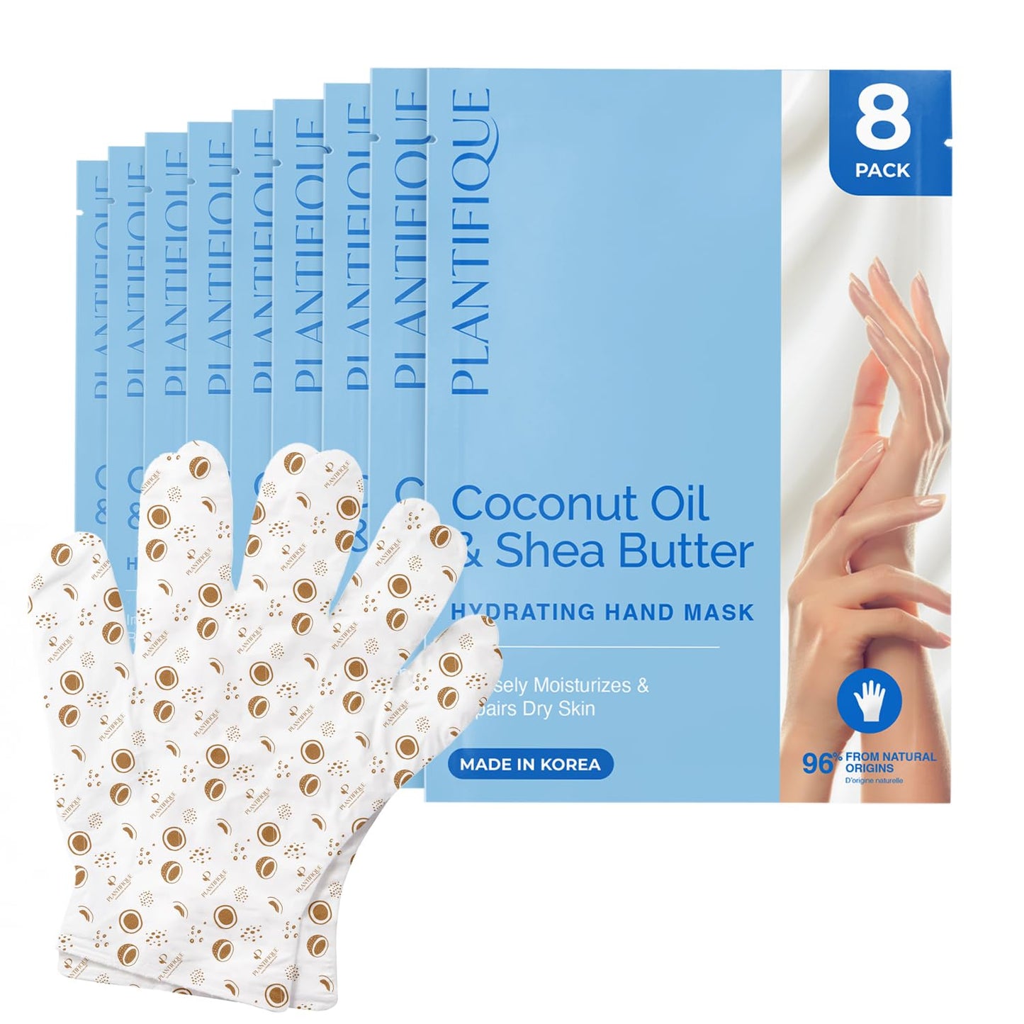 PLANTIFIQUE Korean Foot Mask with Shea Butter 4 Pairs box for Dry & Cracked Feet | Hydrating Socks for Soft Heels | Intense Moisturizing and Repairing Dry Rough Skin | Foot Spa | Happy Feet Mask