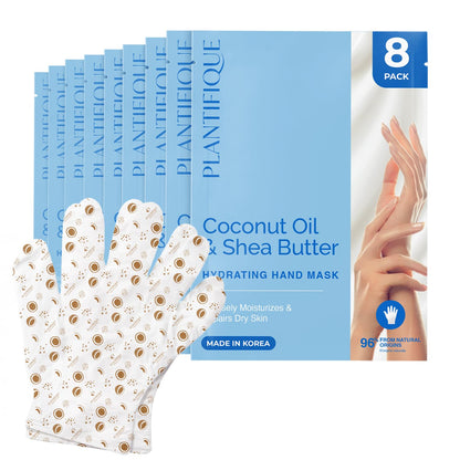 PLANTIFIQUE Korean Foot Mask with Shea Butter 4 Pairs box for Dry & Cracked Feet | Hydrating Socks for Soft Heels | Intense Moisturizing and Repairing Dry Rough Skin | Foot Spa | Happy Feet Mask