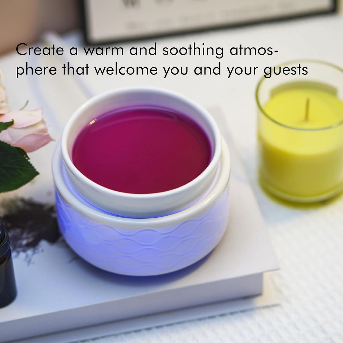 Wax Melt Warmer 3-in-1 Electric, Ceramic Wax Burner for Scented Wax & Essential Oil – Fast Heating, Flame-Free Aromatherapy for Home Office, White