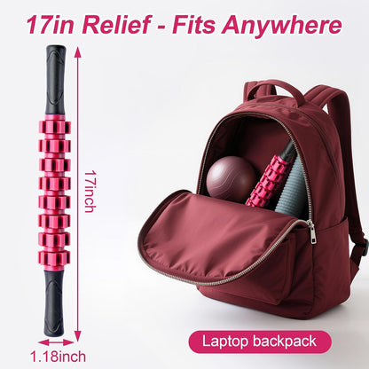 ZanLLW Muscle Roller Stick, Muscle Roller, Liposuction Massage Roller for Lymphatic Drainage, Massager Stick for Relief Muscle Soreness, Trigger Points, Help Exercise Runner Legs, Back Recovery