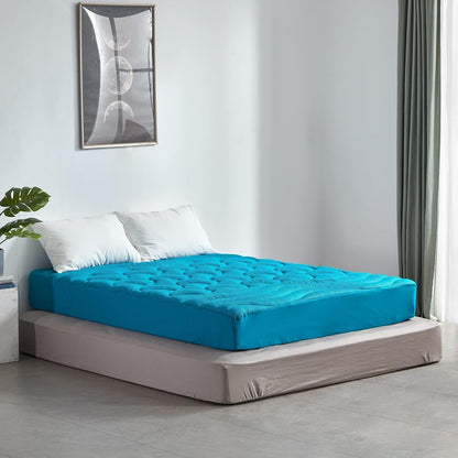 SLEEP ZONE Cooling Queen Mattress Topper, Premium Zoned Cool Mattress Pad Cover, Padded Mattress Protector Breathable Washable, Deep Pocket 8-21" (Grey, Queen)