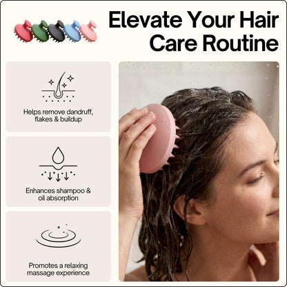 SXNSE - Revive Silicone Scalp Massager, Arctic - Manual Hair & Scalp Scrubber for Dandruff, Buildup, Itch, & Hair Growth - Soft Exfoliating Silicone Bristles for Wet & Dry Hair, Flake-Free Finish