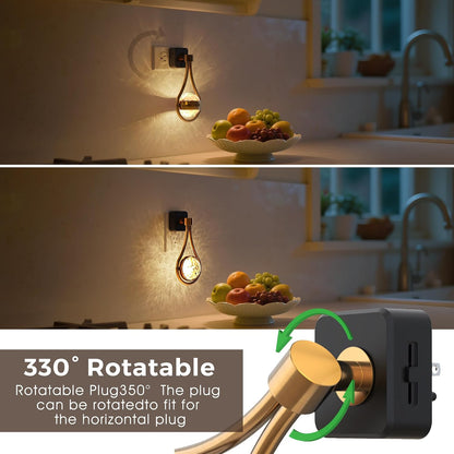 L LOHAS LED Night Lights Plug into wall, Amber Night Light with Adjustable Brightness, Plug in NightLight with Auto Light Sensor, Wall Sconce-Style Design Night Light for Bathroom,Hallway, 2 Pack