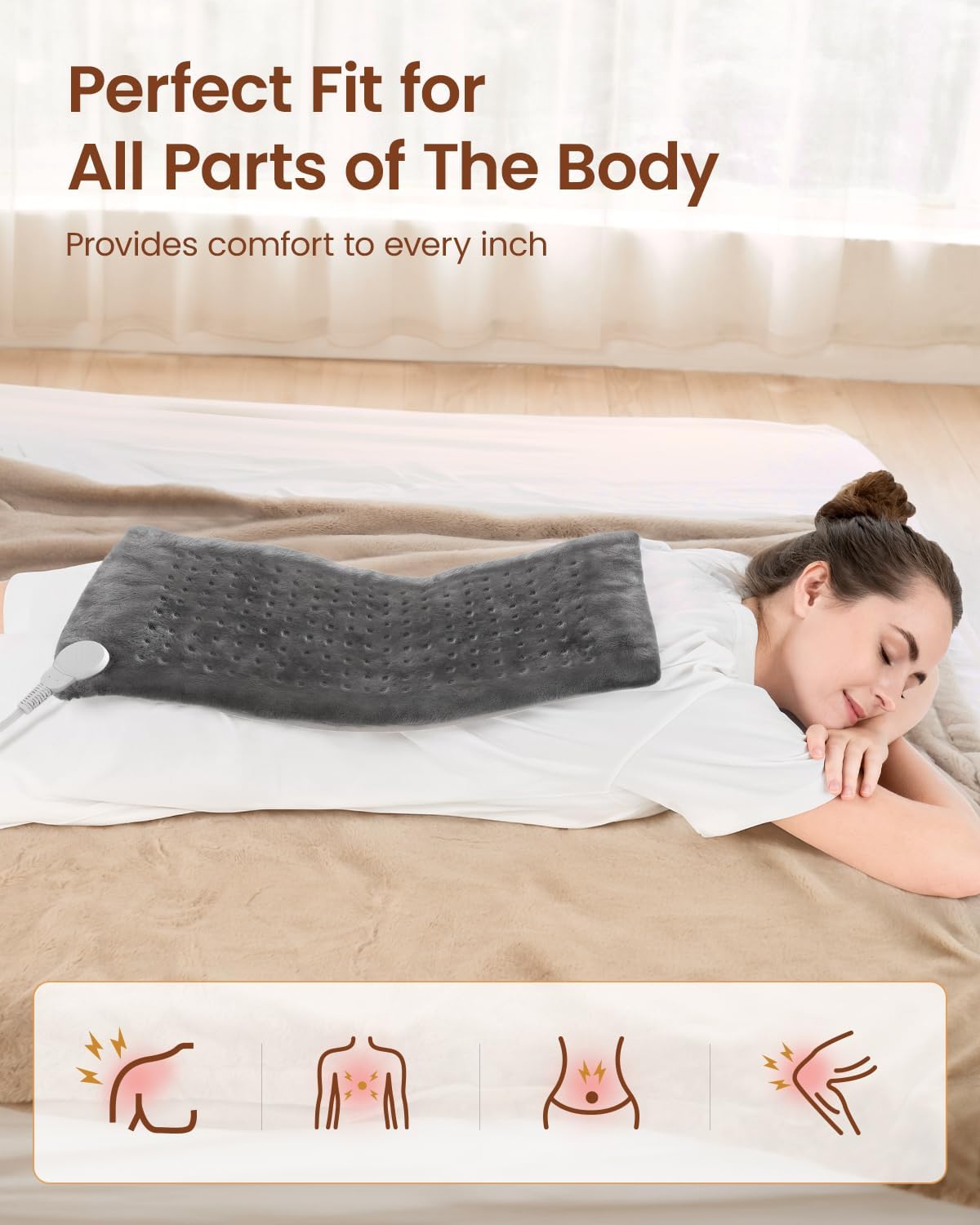 RENPHO Electric Heating Pad for Back with 10 Heat Levels