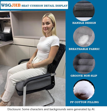 WSGJHB Car Booster Seat Cushion Posture Cushion for Long Sitting | Portable Breathable Mesh, Effectively Increase The Field of View Ideal for Office, Home, Car Angle Lift Seat Cushions,Black