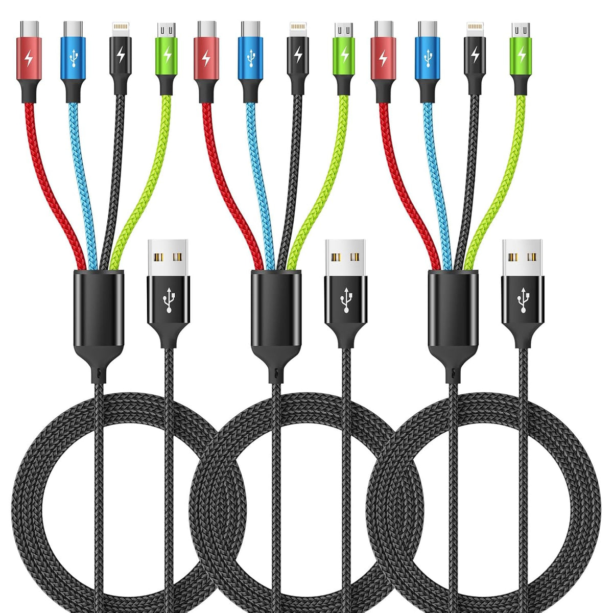 4 in 1 Multi Charging Cable, 5FT Charging Cords for Multiple Devices