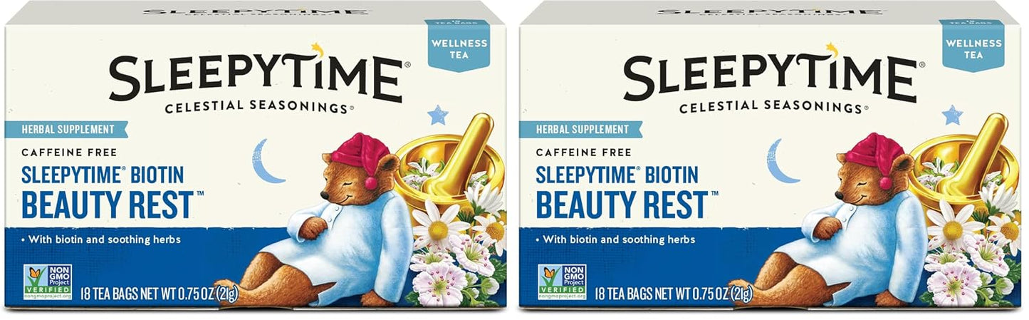 Celestial Seasonings Sleepytime Tea Plus Melatonin, Caffeine Free, Celestial Seasonings Herbal Tea, 18 Bag Box