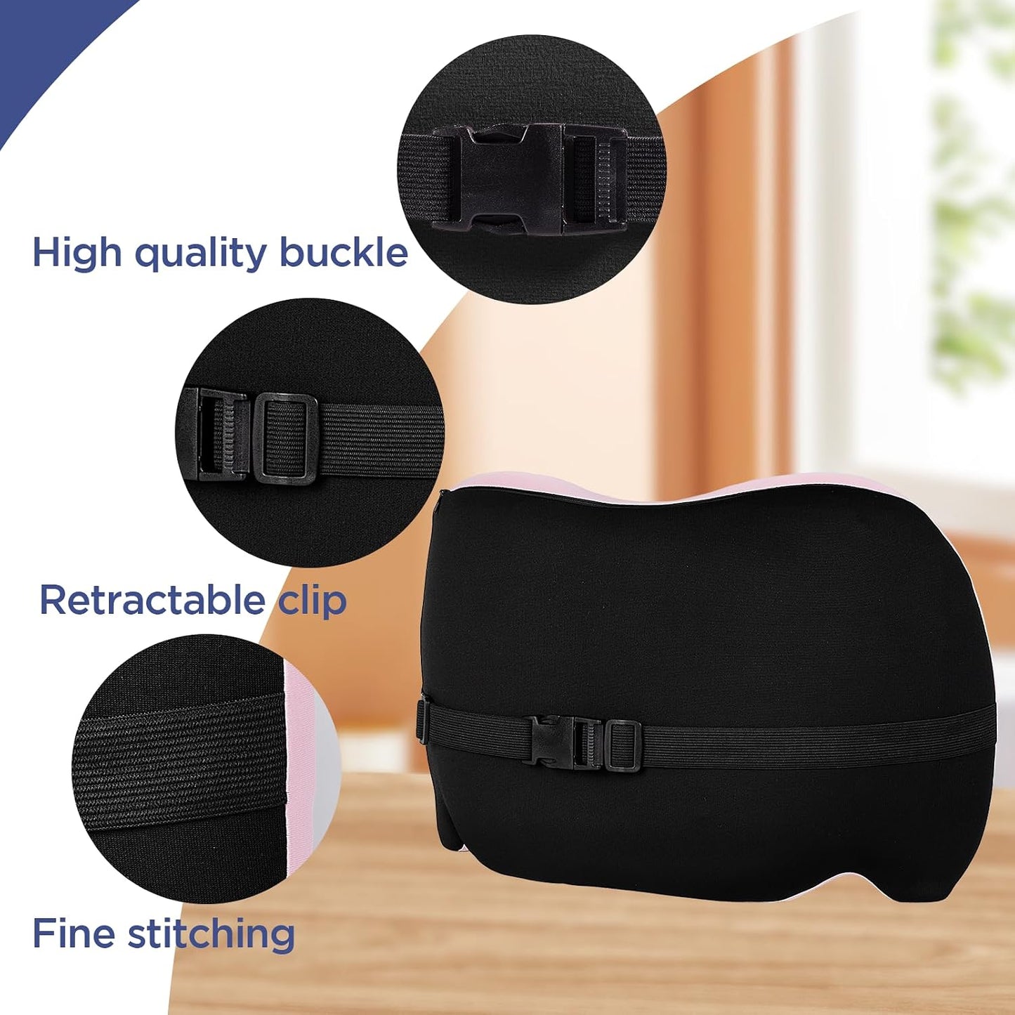 Lumbar Support Pillow for Office Chair, Car Lumbar Pillow Lower Back Pain Relief, Memory Foam Back Cushion with 4D Mesh Cover and Adjustable Straps, Ergonomic Chair Back Pillow for Car,Bed, Gaming