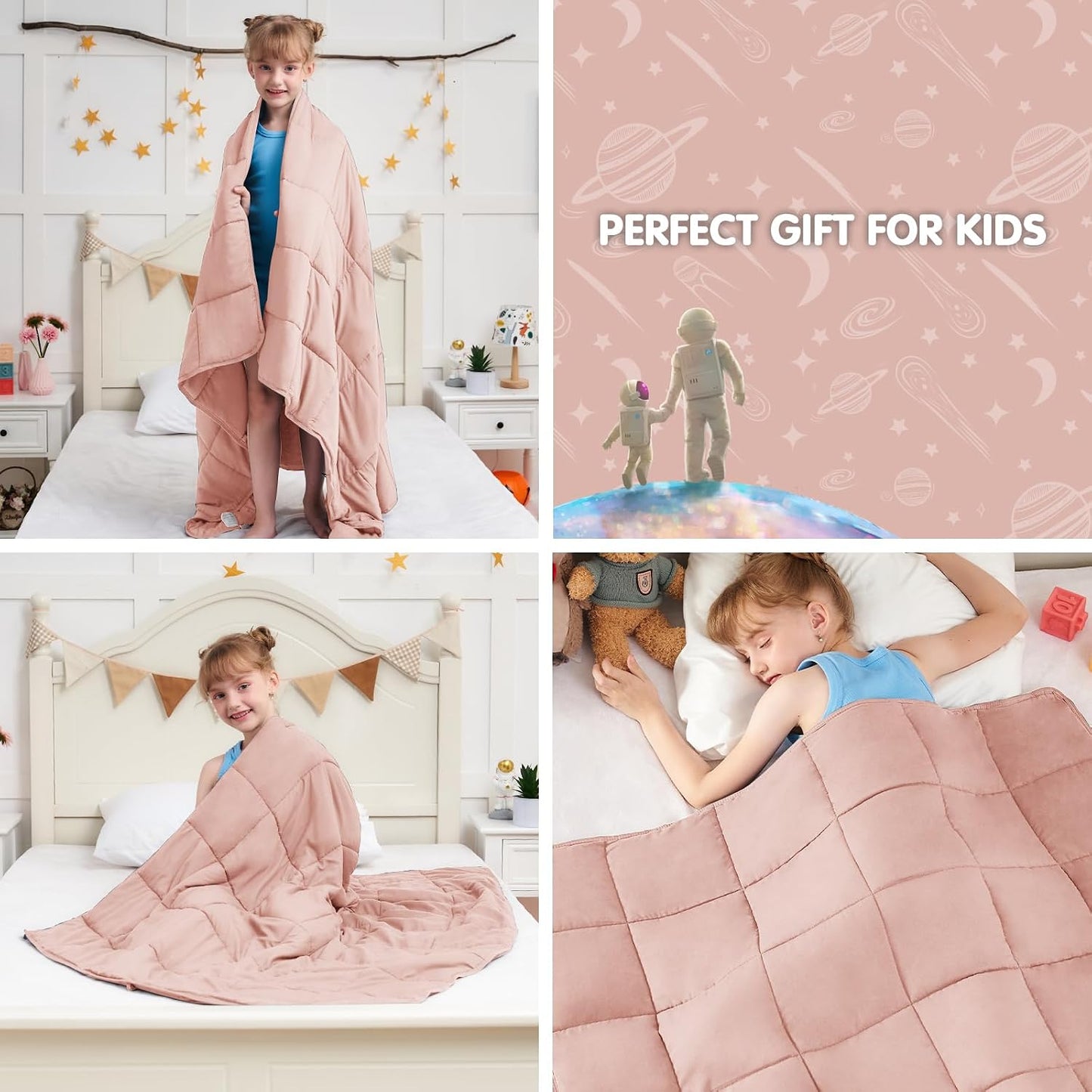 yescool Weighted Lap Pad 2 Pounds Weighted Lap Blanket, Space Plane Small Weighted Blanket, Weighted Throw Blanket Gifts for Travel Indoor Outdoor, 20"x30"