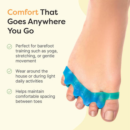 ZenToes Silicone Toe Spacers and Separators for Correct Toe Alignment, Bunion Relief, Hammertoe Straightener, Gel Orthopedic Corrector – 1 Pair (Black)